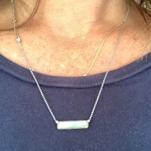 Silpada set raise the bar necklace & key lime earrings Sterling and quartzite